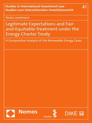 cover image of Legitimate Expectations and Fair-and-Equitable-Treatment under the Energy Charter Treaty
